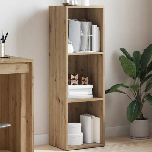 JHQHSM Bücherregal, Bücherschrank Aufbewahrungregal Lagerregal Bookcase Sideboard Bookshelf Regal Geeignet für Büro Flur Schlafzimmer Arbeitszimmer Artisan-Eiche 36x30x114 cm Holzwerkstoff von JHQHSM