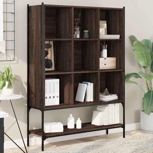 JHQHSM Bücherregal, Bücherschrank Bookcase Aufbewahrungregal Lagerregal Bookshelf Regale Geeignet für Schlafzimmer Arbeitszimmer Flur Büro Braun Eichen-Optik 102x30x141,5 cm Holzwerkstoff JHQHSM Bücherregal, Bücherschrank Bookcase Aufbewahrungregal Lagerregal Bookshelf Regale Geeignet für Schlafzimmer Arbeitszimmer Flur Büro Braun Eichen-Optik 102x30x141,5 cm Holzwerkstoff von JHQHSM