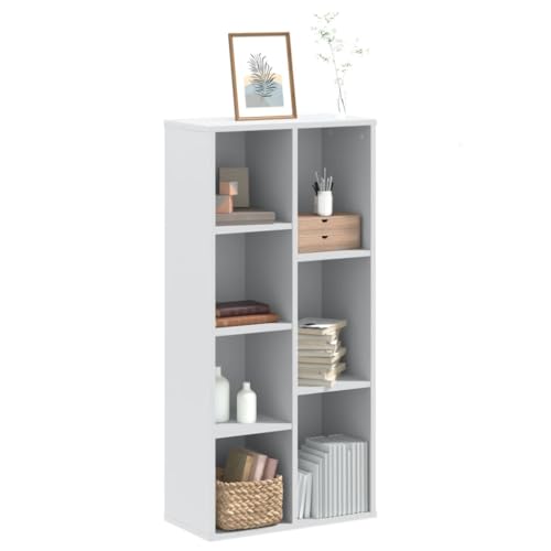 JHQHSM Bücherregal, Lagerregal Aufbewahrungregal Bookcase Bücherschrank Regale Bookshelf Geeignet für Flur Arbeitszimmer Büro Schlafzimmer Weiß 50x25x105 cm Holzwerkstoff JHQHSM Bücherregal, Lagerregal Aufbewahrungregal Bookcase Bücherschrank Regale Bookshelf Geeignet für Flur Arbeitszimmer Büro Schlafzimmer Weiß 50x25x105 cm Holzwerkstoff von JHQHSM