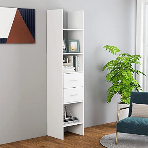 JHQHSM Bücherregal, Lagerregal Bookcase Bücherschrank Aufbewahrungregal Bookshelf Regal Geeignet für Arbeitszimmer Flur Büro Schlafzimmer Weiß 40x35x180 cm Holzwerkstoff JHQHSM Bücherregal, Lagerregal Bookcase Bücherschrank Aufbewahrungregal Bookshelf Regal Geeignet für Arbeitszimmer Flur Büro Schlafzimmer Weiß 40x35x180 cm Holzwerkstoff von JHQHSM