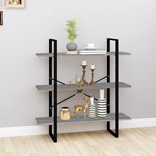 JHQHSM Bücherregal, Lagerregal Bookcase Regale Regal Aufbewahrungregal Bücherschrank Bookshelf Geeignet für Arbeitszimmer Büro Flur Schlafzimmer Grau Sonoma 100x30x105 cm Holzwerkstoff JHQHSM Bücherregal, Lagerregal Bookcase Regale Regal Aufbewahrungregal Bücherschrank Bookshelf Geeignet für Arbeitszimmer Büro Flur Schlafzimmer Grau Sonoma 100x30x105 cm Holzwerkstoff von JHQHSM