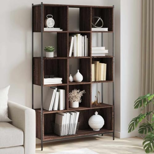 JHQHSM Bücherregal, Lagerregal Bücherschrank Bookcase Aufbewahrungregal Bookshelf Regale Geeignet für Arbeitszimmer Schlafzimmer Büro Flur Braun Eichen-Optik 102x28x172 cm Holzwerkstoff JHQHSM Bücherregal, Lagerregal Bücherschrank Bookcase Aufbewahrungregal Bookshelf Regale Geeignet für Arbeitszimmer Schlafzimmer Büro Flur Braun Eichen-Optik 102x28x172 cm Holzwerkstoff von JHQHSM