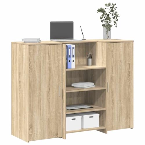 JHQHSM Empfangstheke, Rezeptionstisch Empfangstisch Schreibtisch für Empfang Bürotisch Empfang Theke Geeignet für Schulen Krankenhäuser Restaurant Sonoma-Eiche 135x50x103,5 cm Holzwerkstoff JHQHSM Empfangstheke, Rezeptionstisch Empfangstisch Schreibtisch für Empfang Bürotisch Empfang Theke Geeignet für Schulen Krankenhäuser Restaurant Sonoma-Eiche 135x50x103,5 cm Holzwerkstoff von JHQHSM