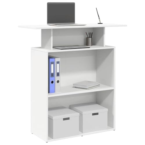 JHQHSM Empfangstheke, Rezeptionstisch Empfangstisch Schreibtisch für Empfang Bürotisch Empfang Theke Geeignet für Schulen Krankenhäuser Restaurant Weiß 100x40x104 cm Holzwerkstoff JHQHSM Empfangstheke, Rezeptionstisch Empfangstisch Schreibtisch für Empfang Bürotisch Empfang Theke Geeignet für Schulen Krankenhäuser Restaurant Weiß 100x40x104 cm Holzwerkstoff von JHQHSM