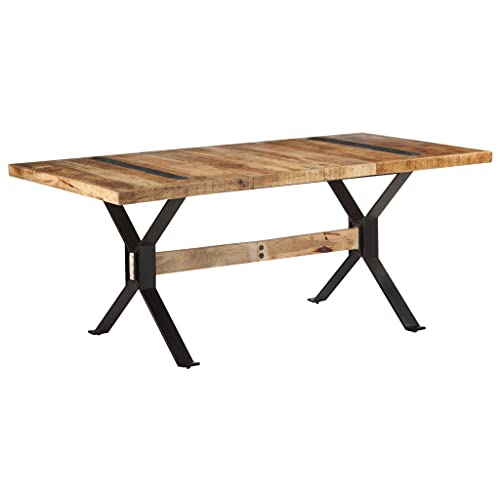 JHQHSM Esstisch, Esszimmertische Küchentisch Esszimmertisch Tisch Dining Table Loungetisch Restauranttisch Geeignet für Hotels Restaurant Küche Esszimmer 180x90x76 cm Raues Mangoholz von JHQHSM