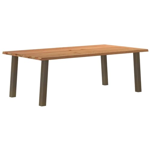 JHQHSM Esstisch mit Baumkanten, Esszimmertisch Tisch Esszimmertische Küchentisch Loungetisch Restauranttisch Geeignet für Küche Clubs Restaurant Esszimmer 220x120x74 cm Massivholz Eiche Rechteck von JHQHSM