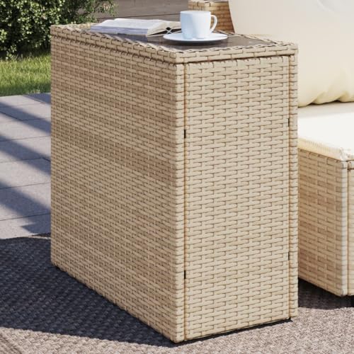JHQHSM Garten-Beistelltisch Glasplatte, Terassentisch Outdoor Tisch Outdoor Esstisch Gartenmöbel Campingtisch Gartentisch Geeignet für Park Garten Balkon Terrasse Beige 58x27,5x55 cm Poly Rattan JHQHSM Garten-Beistelltisch Glasplatte, Terassentisch Outdoor Tisch Outdoor Esstisch Gartenmöbel Campingtisch Gartentisch Geeignet für Park Garten Balkon Terrasse Beige 58x27,5x55 cm Poly Rattan von JHQHSM