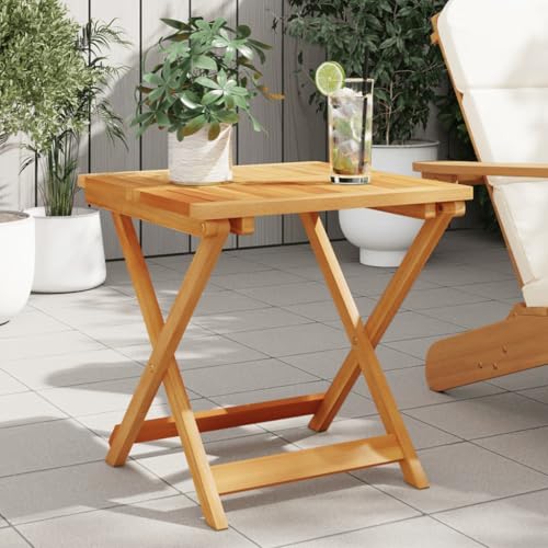 JHQHSM Gartentisch Klappbar, Terrassentisch Outdoor Tisch Outdoor Esstisch Gartenmöbel Balkontisch Campingtisch Geeignet für Garten Balkon Terrasse Bistro 50x50x50 cm Massivholz Akazie von JHQHSM