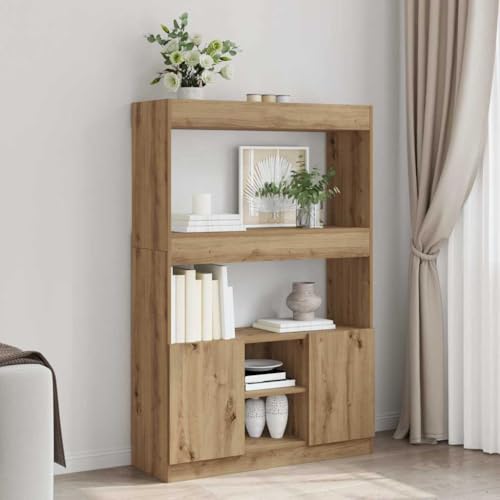 JHQHSM Highboard, Aufbewahrungregal Bücherschrank Bookcase Lagerregal Regale Bookshelf Bücherregal Geeignet für Arbeitszimmer Büro Flur Schlafzimmer Artisan-Eiche 92x33x140 cm Holzwerkstoff JHQHSM Highboard, Aufbewahrungregal Bücherschrank Bookcase Lagerregal Regale Bookshelf Bücherregal Geeignet für Arbeitszimmer Büro Flur Schlafzimmer Artisan-Eiche 92x33x140 cm Holzwerkstoff von JHQHSM