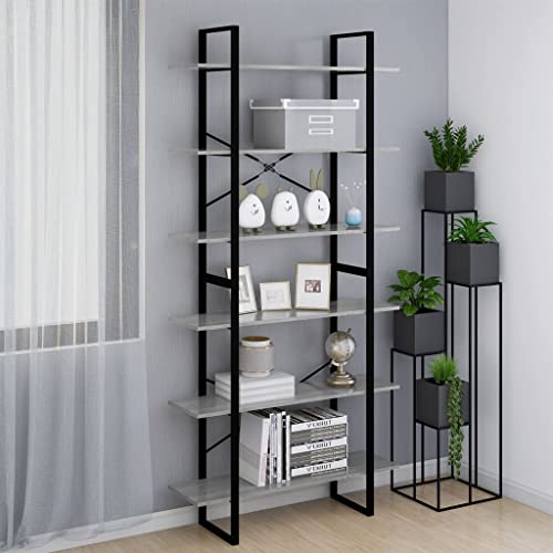 JHQHSM Hochschrank, Lagerregal Bookcase Regale Regal Aufbewahrungregal Bücherschrank Bookshelf Geeignet für Arbeitszimmer Büro Flur Schlafzimmer Grau Sonoma 100x30x210 cm Holzwerkstoff von JHQHSM
