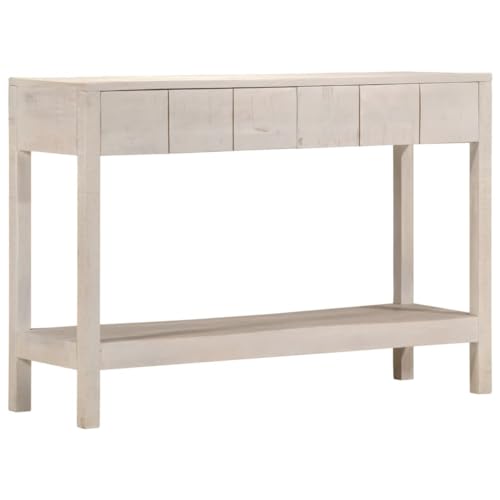 JHQHSM Konsolentisch, Beistelltisch Couchtisch Kaffeetisch Wohnzimmertisch Sofatisch Side Table Teetisch Geeignet für Wohnzimmer Schlafzimmer Büro Flur Weiß 110x35x75 cm Massivholz Mango JHQHSM Konsolentisch, Beistelltisch Couchtisch Kaffeetisch Wohnzimmertisch Sofatisch Side Table Teetisch Geeignet für Wohnzimmer Schlafzimmer Büro Flur Weiß 110x35x75 cm Massivholz Mango von JHQHSM