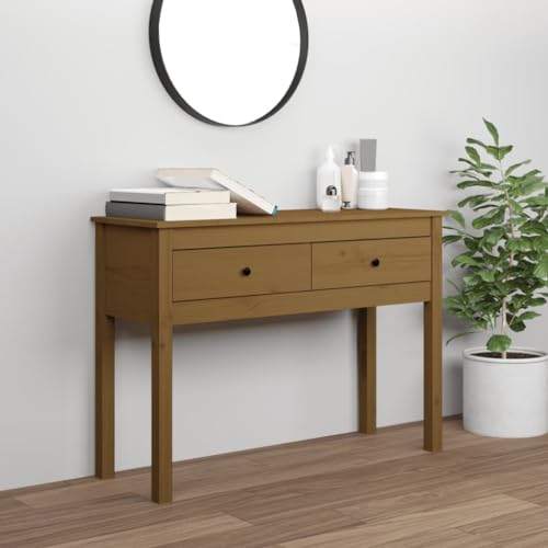 JHQHSM Konsolentisch, Couchtisch Kaffeetisch Beistelltisch Eingangstisch Akzenttisch TV-Tisch Sofatisch Geeignet für Büro Schlafzimmer Wohnzimmer Flur Honigbraun 100x35x75 cm Massivholz Kiefer JHQHSM Konsolentisch, Couchtisch Kaffeetisch Beistelltisch Eingangstisch Akzenttisch TV-Tisch Sofatisch Geeignet für Büro Schlafzimmer Wohnzimmer Flur Honigbraun 100x35x75 cm Massivholz Kiefer von JHQHSM