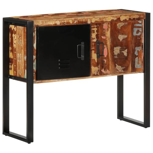 JHQHSM Konsolentisch, Sofatisch Side Table Beistelltisch Kaffeetisch Couchtisch Wohnzimmertisch Geeignet für Wohnzimmer Schlafzimmer Büro Flur Mehrfarbig 90x35x75 cm Altholz Massiv von JHQHSM
