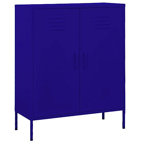 JHQHSM Lagerschrank, Büroschrank Materialschrank Buffetschrank küchenschrank Sideboard Aufbewahrungsschrank Geeignet für Küche Wohnzimmer Büro Arbeitszimmer Marineblau 80x35x101,5 cm Stahl von JHQHSM