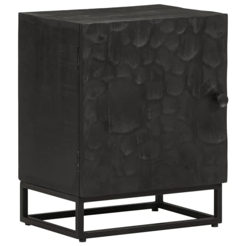 JHQHSM Nachttisch, Beistelltisch Sofatisch Eingangstisch Console Table Fernsehtisch Geeignet für Eingang Flure Wohnzimmer Büro Schwarz 40x30x50 cm Massivholz Mango und Eisen von JHQHSM