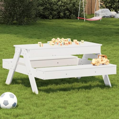 JHQHSM Picknicktisch mit Sandkasten für Kinder, Outdoor Tisch Gartenmöbel Outdoor Esstisch Campingtisch Terrassentisch Gartentisch Geeignet für Park Garten Balkon Schule Weiß Massivholz Kiefer JHQHSM Picknicktisch mit Sandkasten für Kinder, Outdoor Tisch Gartenmöbel Outdoor Esstisch Campingtisch Terrassentisch Gartentisch Geeignet für Park Garten Balkon Schule Weiß Massivholz Kiefer von JHQHSM