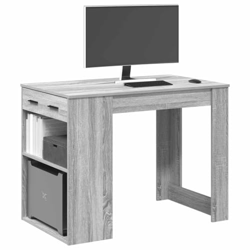 JHQHSM Schreibtisch mit Schubladen Ablage, Arbeitstisch PC-Tisch Frühstückstisch Bartisch Esstisch Tisch Esszimmertisch Geeignet für Arbeitszimmer Büro Küche Bar Grau Sonoma 102x62x77,5 cm JHQHSM Schreibtisch mit Schubladen Ablage, Arbeitstisch PC-Tisch Frühstückstisch Bartisch Esstisch Tisch Esszimmertisch Geeignet für Arbeitszimmer Büro Küche Bar Grau Sonoma 102x62x77,5 cm von JHQHSM