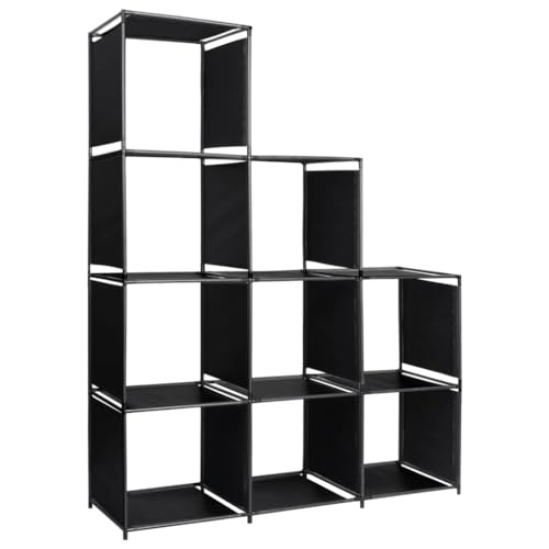 JHQHSM Stufenregal, Bookshelf Regal Bücherschrank Aufbewahrungregal Lagerregal Bookcase Geeignet für Flur Schlafzimmer Arbeitszimmer Büro 130×45×170 cm Stoff von JHQHSM