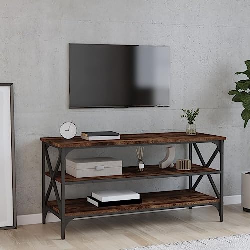 JHQHSM TV-Schrank, Wohnzimmertisch Beistelltisch Couchtisch Kaffeetisch Sofatisch Side Table Geeignet für Büro Wohnzimmer Schlafzimmer Flur Räuchereiche 100x40x50 cm Holzwerkstoff von JHQHSM