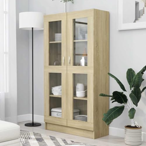 JHQHSM Vitrinenschrank, Aufbewahrungregal Bookcase Lagerregal Bücherschrank Highboard Bookshelf Geeignet für Schlafzimmer Arbeitszimmer Flur Büro Sonoma-Eiche 82,5x30,5x150 cm Holzwerkstoff JHQHSM Vitrinenschrank, Aufbewahrungregal Bookcase Lagerregal Bücherschrank Highboard Bookshelf Geeignet für Schlafzimmer Arbeitszimmer Flur Büro Sonoma-Eiche 82,5x30,5x150 cm Holzwerkstoff von JHQHSM