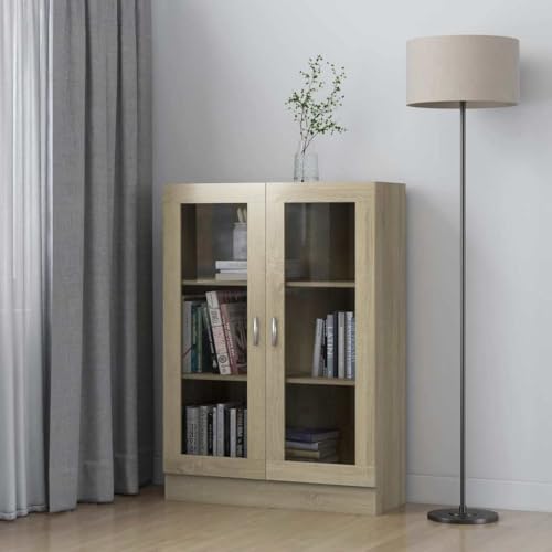 JHQHSM Vitrinenschrank, Bookcase Lagerregal Bücherschrank Aufbewahrungregal Highboard Bookshelf Geeignet für Arbeitszimmer Flur Schlafzimmer Büro Sonoma-Eiche 82,5x30,5x115 cm Holzwerkstoff JHQHSM Vitrinenschrank, Bookcase Lagerregal Bücherschrank Aufbewahrungregal Highboard Bookshelf Geeignet für Arbeitszimmer Flur Schlafzimmer Büro Sonoma-Eiche 82,5x30,5x115 cm Holzwerkstoff von JHQHSM