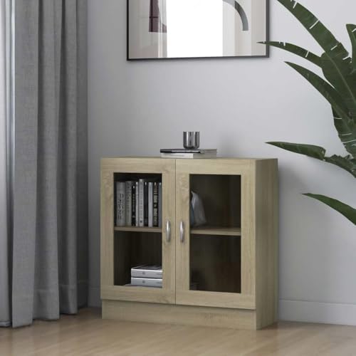 JHQHSM Vitrinenschrank, Lagerregal Bookcase Bücherschrank Aufbewahrungregal Highboard Bookshelf Geeignet für Schlafzimmer Büro Flur Arbeitszimmer Sonoma-Eiche 82,5x30,5x80 cm Holzwerkstoff JHQHSM Vitrinenschrank, Lagerregal Bookcase Bücherschrank Aufbewahrungregal Highboard Bookshelf Geeignet für Schlafzimmer Büro Flur Arbeitszimmer Sonoma-Eiche 82,5x30,5x80 cm Holzwerkstoff von JHQHSM