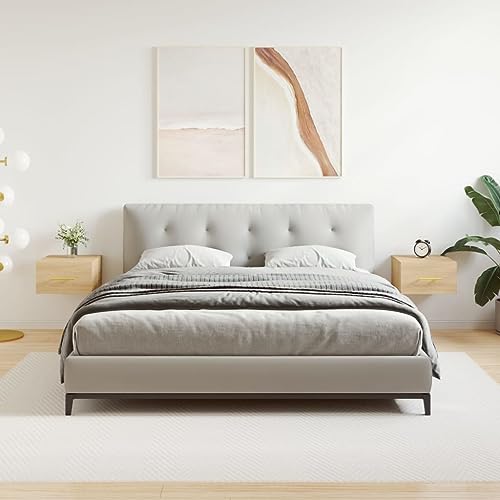 JHQHSM Wand-Nachttische 2 STK. Hängender Nachttisch Nachtschrank Nachtkästchen Schrank Lagerschrank Wandschrank Hängeschrank Geeignet für Schlafzimmer Arbeitszimmer Büro Sonoma-Eiche 35x35x20 cm von JHQHSM