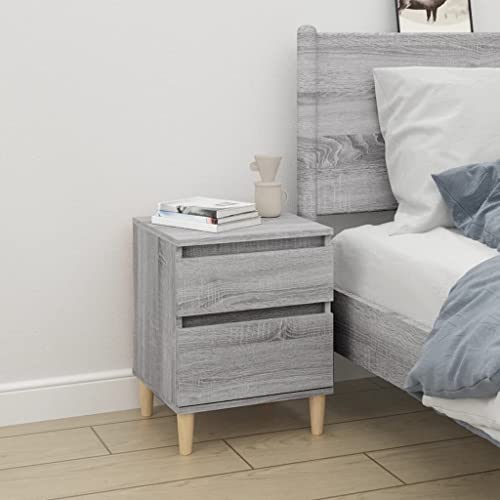 Nachttisch, Beistellschrank Beistelltisch Aktenschrank Nachtschrank Nachtkästchen Sideboard kommode Geeignet für Schlafzimmer Wohnzimmer Arbeitszimmer Büro Grau Sonoma 40x35x50 cm von JHQHSM