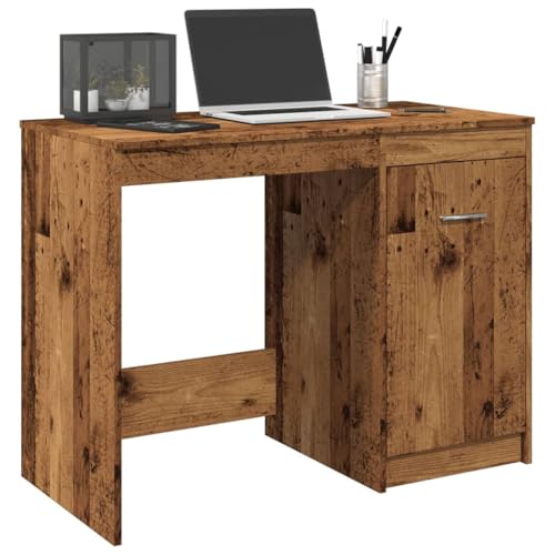 Schreibtisch, Computertisch Konsolentisch Bürotisch Gaming-Tisch Desk Schreibtische Geeignet für Arbeitszimmer Wohnzimmer Spielzimmer Büro Altholz-Optik 100x50x76 cm Holzwerkstoff von JHQHSM