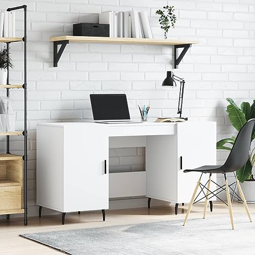 Schreibtisch, Schreibtische Computertisch Study Table Bürotisch Gaming-Tisch Desk Geeignet für Wohnzimmer Spielzimmer Büro Arbeitszimmer Weiß 140x50x75 cm Holzwerkstoff von JHQHSM