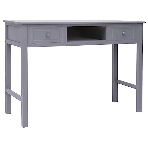 Schreibtisch, Study Table Bürotisch Gaming-Tisch Desk Konsolentisch Computertisch Beistelltisch Geeignet für Wohnzimmer Spielzimmer Büro Arbeitszimmer Grau 108x45x76 cm Massivholz Paulownia von JHQHSM
