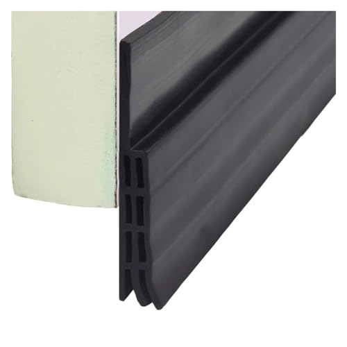 Dichtungsband 1 m Untertür-Zugluftstopper-Dichtungsstreifen, 5 Farben, flexibler Silikonkautschuk-Dichtungsstreifen, selbstklebendes Fensterspalt-Akustikband(Black 1M) von JHSDHYD