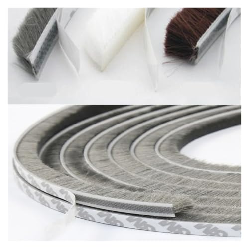 Dichtungsband 10 Meter selbstklebende, winddichte Bürstenleiste for Haustür, Fenster, Schalldämmung, Staubschutz, Wetterschutz(7x8mm-brown) von JHSDHYD