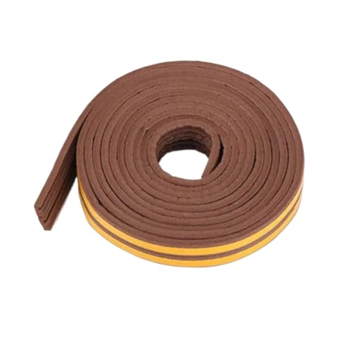 Dichtungsband 5 Meter selbstklebender Tür- und Fensterdichtungsstreifen, Glasfenster, Antikollisions-Gummistreifen, Schaumstoff-Schallschutzstreifen(Brown E 9X4mm) von JHSDHYD