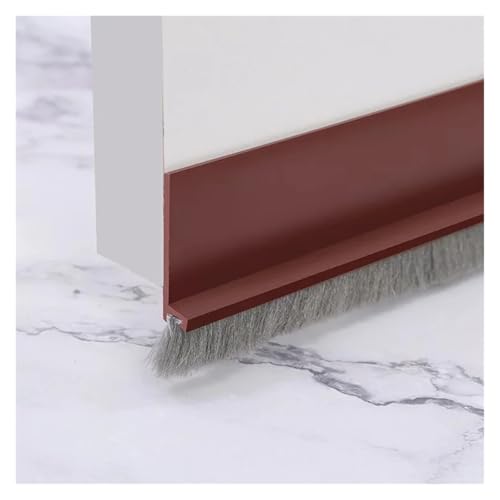 Dichtungsband Türdichtungs-Zugluftstopper mit Bürste zur Geräuschreduzierung, Türfeger-Briseblocker aus Gummi, staubdichte und schalldichte Dichtung(Brown,1M_53MM) von JHSDHYD