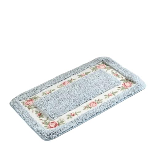 JHSDHYD Badematte, Badematte, Badezimmer, Küche, Teppich-Set, rutschfeste Fußmatte, Duschraum, WC-Teppich, Bodenfläche (Blau, 40 x 60 cm) von JHSDHYD