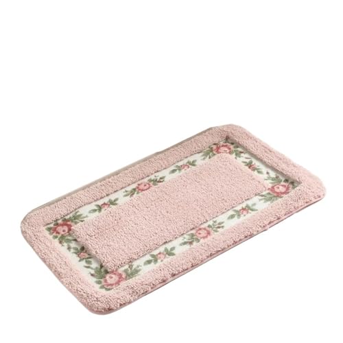 JHSDHYD Badematte, Badematte, Badezimmer, Küche, Teppich-Set, rutschfeste Fußmatte, Duschraum, WC-Teppich, Bodenfläche (Rosa, 45 x 75 cm) von JHSDHYD