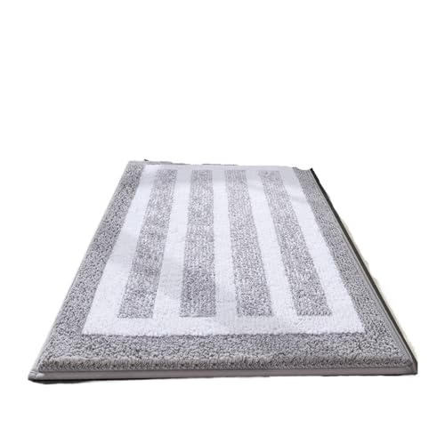 JHSDHYD Badematte, Badezimmerteppich, WC, wasserabsorbierende Matten, Haushalts-Eingangsteppich, rutschfeste Fußmatte, Grau 2,50 x 80 cm von JHSDHYD