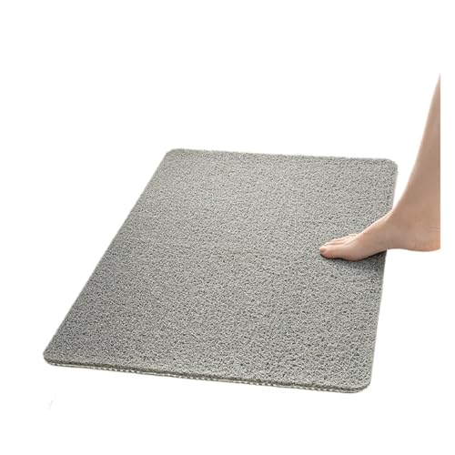 JHSDHYD Badematte, rutschfest, rechteckig, Duschvorleger, Badezimmer, wasserdichte Bodenmatte, Badematte, Trittmatte (Hellgrau, 40 x 80 cm) von JHSDHYD