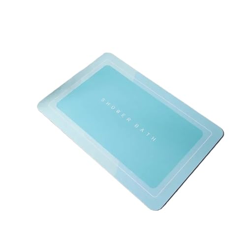 JHSDHYD Badematte, saugfähig, rutschfest, schnell trocknend, Badematten, Küche, Eingang, Fußmatte, Zuhause, Bodenmatte, Badewannenteppich (quadratisch, Hellblau), 2 Stück von JHSDHYD