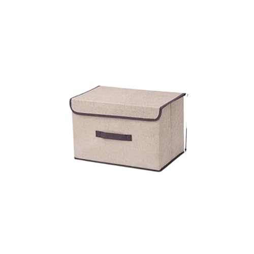 JHSDHYD Bettwäsche Organizer Faltbare Aufbewahrungsbox, Organizer-Tasche, Flip-Top, Haushalts-Kleider-Organizer, Vlies, große Kapazität, staubdichter Quilt-Behälter(Beige,S 16x25x19 cm) von JHSDHYD