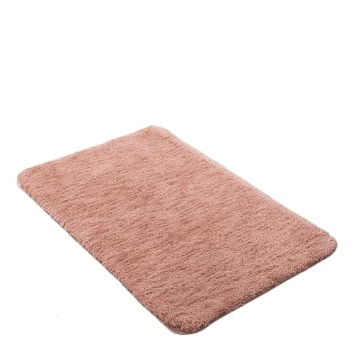JHSDHYD Duschvorleger Badematte Super saugfähige Badezimmerteppiche Teppiche Badewannenbodenmatte Fußmatte for Duschraum Toilette Badezimmermatte(Skin pink,50x80cm) von JHSDHYD