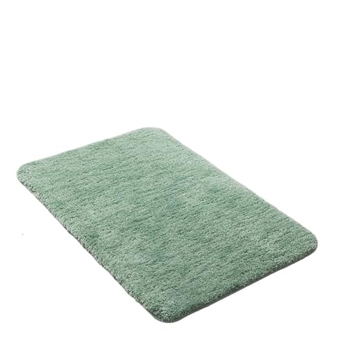 JHSDHYD Duschvorleger Badematte Super saugfähige Badezimmerteppiche Teppiche Badewannenbodenmatte Fußmatte for Duschraum Toilette Badezimmermatte(Solid Green,80x120cm) von JHSDHYD