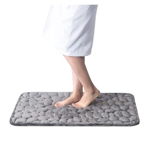 JHSDHYD Duschvorleger Badematte aus Memory-Schaum mit Kopfsteinpflaster-Prägung, for Badezimmer, Badewanne, Waschbecken, Badewannenseite, Bodenteppich, Duschraum-Fußmatte for Badezimmer(Grey,40x60CM) JHSDHYD Duschvorleger Badematte aus Memory-Schaum mit Kopfsteinpflaster-Prägung, for Badezimmer, Badewanne, Waschbecken, Badewannenseite, Bodenteppich, Duschraum-Fußmatte for Badezimmer(Grey,40x60CM) von JHSDHYD