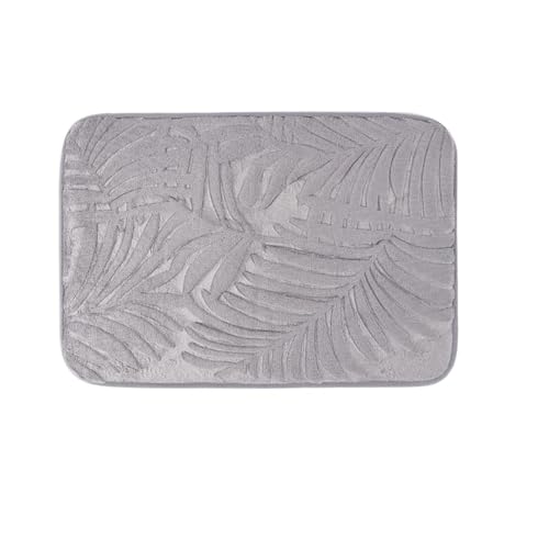JHSDHYD Duschvorleger Bodenbadematte, Korallenvlies, Badezimmerteppich, Wasseraufnahme, Rutschfester Memory Foam, saugfähig, waschbar, Teppich, Toilettenbodenmatte(Light Gray) von JHSDHYD