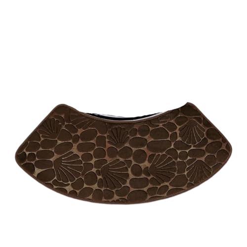 JHSDHYD Duschvorleger U-förmige Badvorleger in Muschelform, Badematte aus Memory-Schaum for Zuhause, rutschfeste, saugfähige Bodenmatte aus Samt, schnelltrocknende Badematten(Coffee) von JHSDHYD