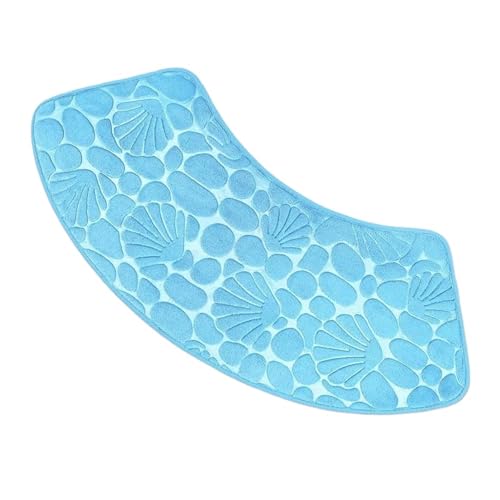 JHSDHYD Duschvorleger U-förmige Badvorleger in Muschelform, Badematte aus Memory-Schaum for Zuhause, rutschfeste, saugfähige Bodenmatte aus Samt, schnelltrocknende Badematten(Sky Blue) von JHSDHYD