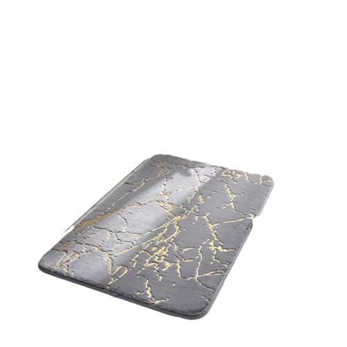 JHSDHYD Duschvorleger Übergroße Badematte Marmor Flauschige Bodenteppiche Badezimmerteppich Teppiche(Grey,50x80cm) von JHSDHYD