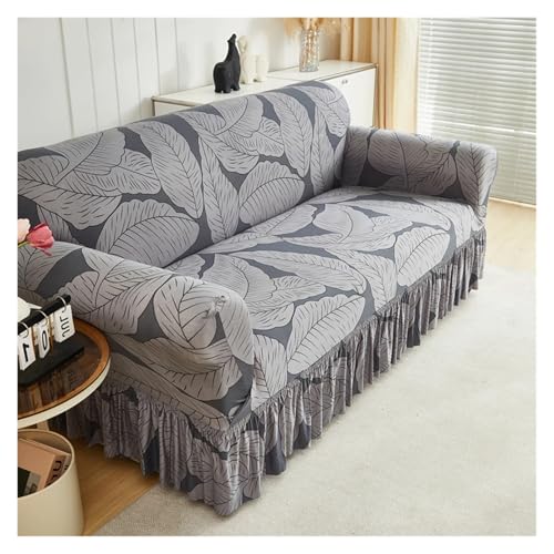 JHSDHYD Stretch-Sofabezug mit gerüschtem Rock, vollständige Abdeckung, universeller Sofa-Schonbezug, dekorieren Sie das Sofa im Wohnzimmer (Farbe 10, 4-Sitzer, 235–300 cm) von JHSDHYD