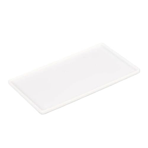 JHSDHYD Teetablett 1pc Silikon Flache Tablett Platz Anti-rutsch Drehbare Ständer Mobile Halter Tablett Kaffee Tee Besteck Halter(White) von JHSDHYD